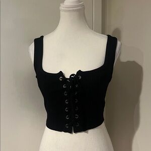 Immodel Lace Up Crop Top